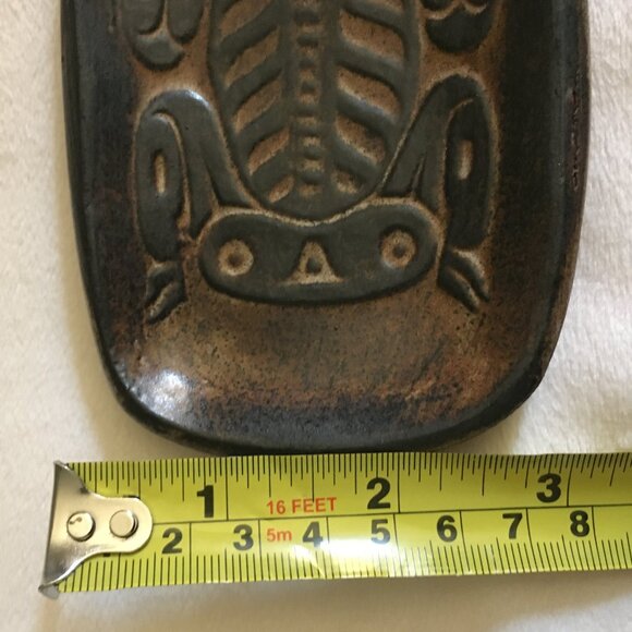 Vintage 70s Canadian Artist Ruth Meechan Handmade Haida Frog Trinket Dish - Picture 10 of 11